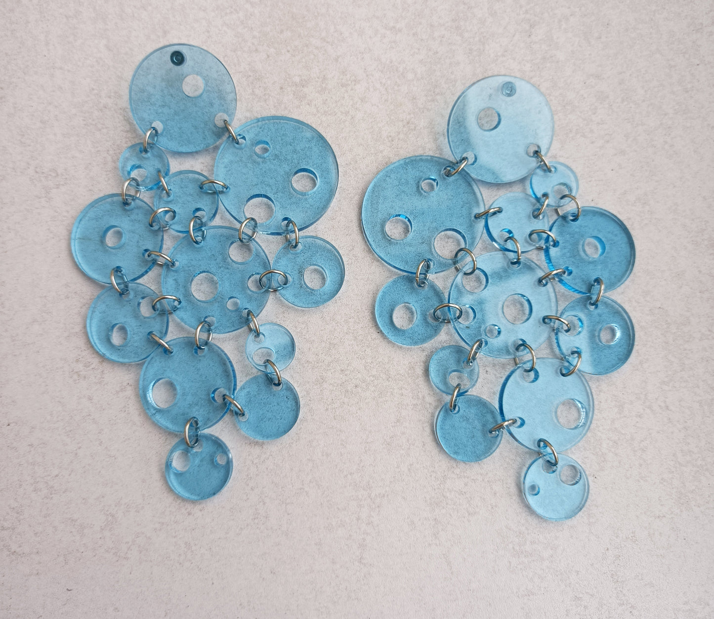 Blue Acrylic Bubble Earrings