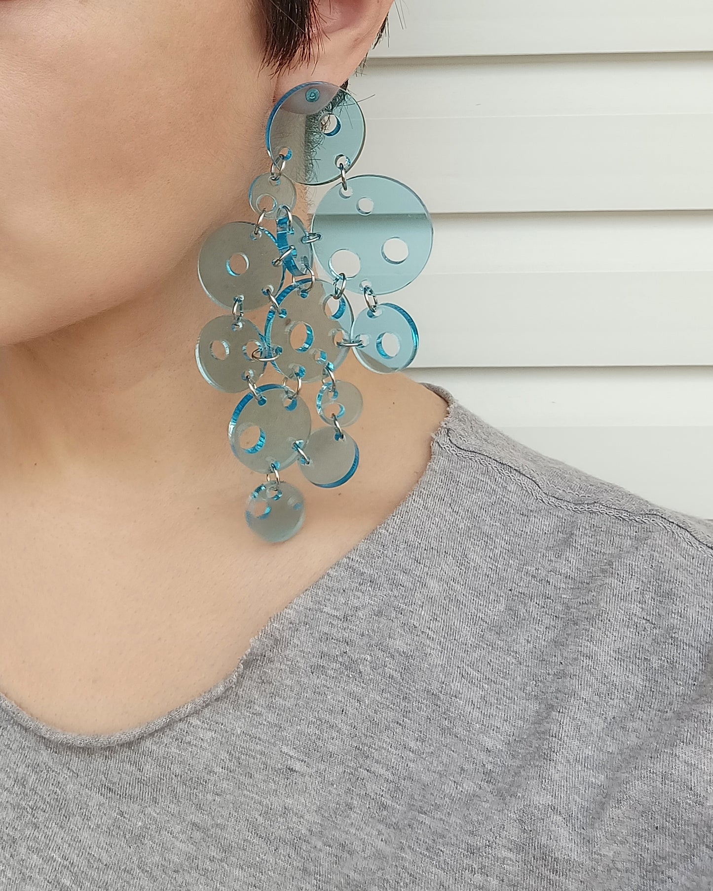 Blue Acrylic Bubble Earrings