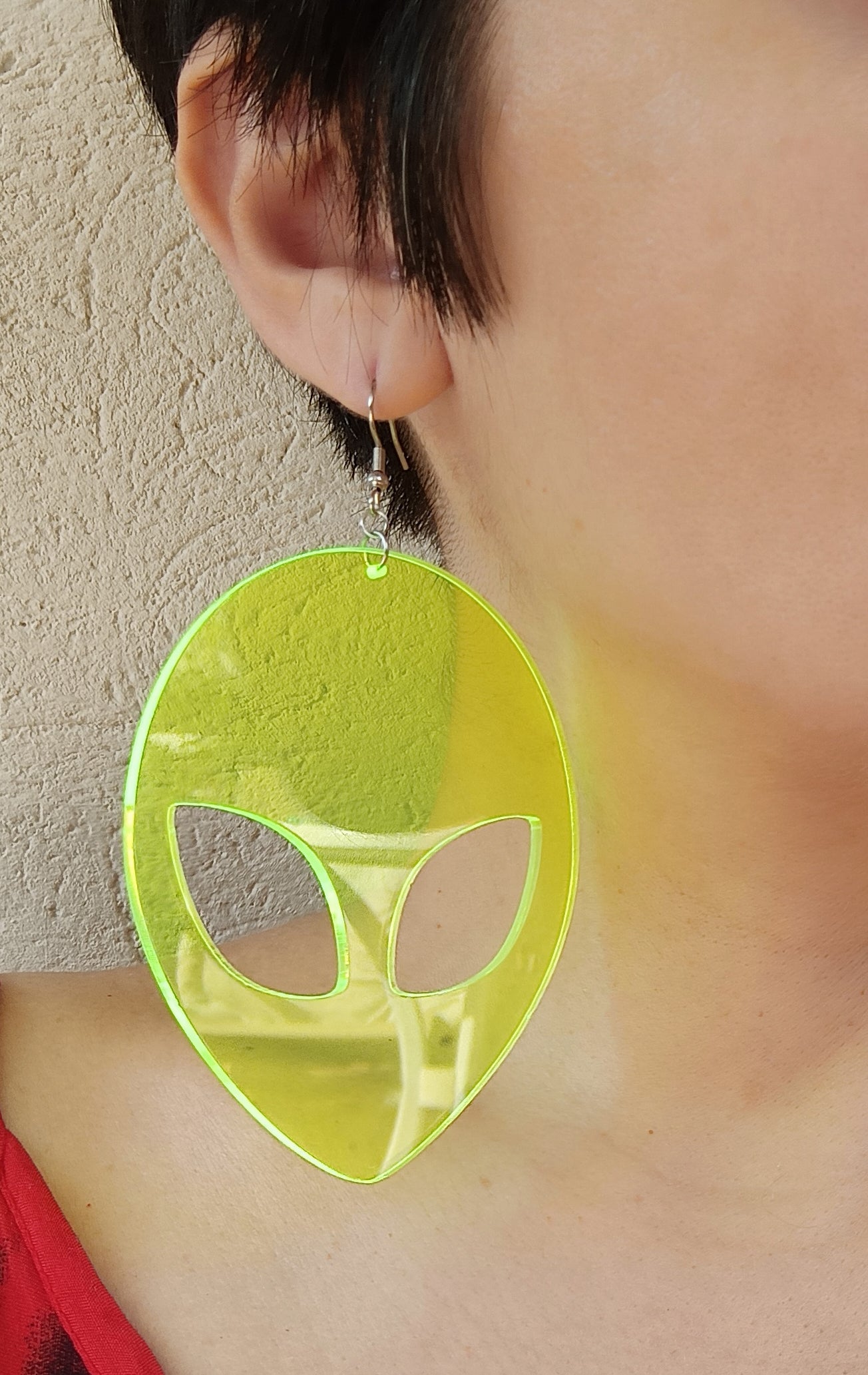 Big Neon Alien Earrings