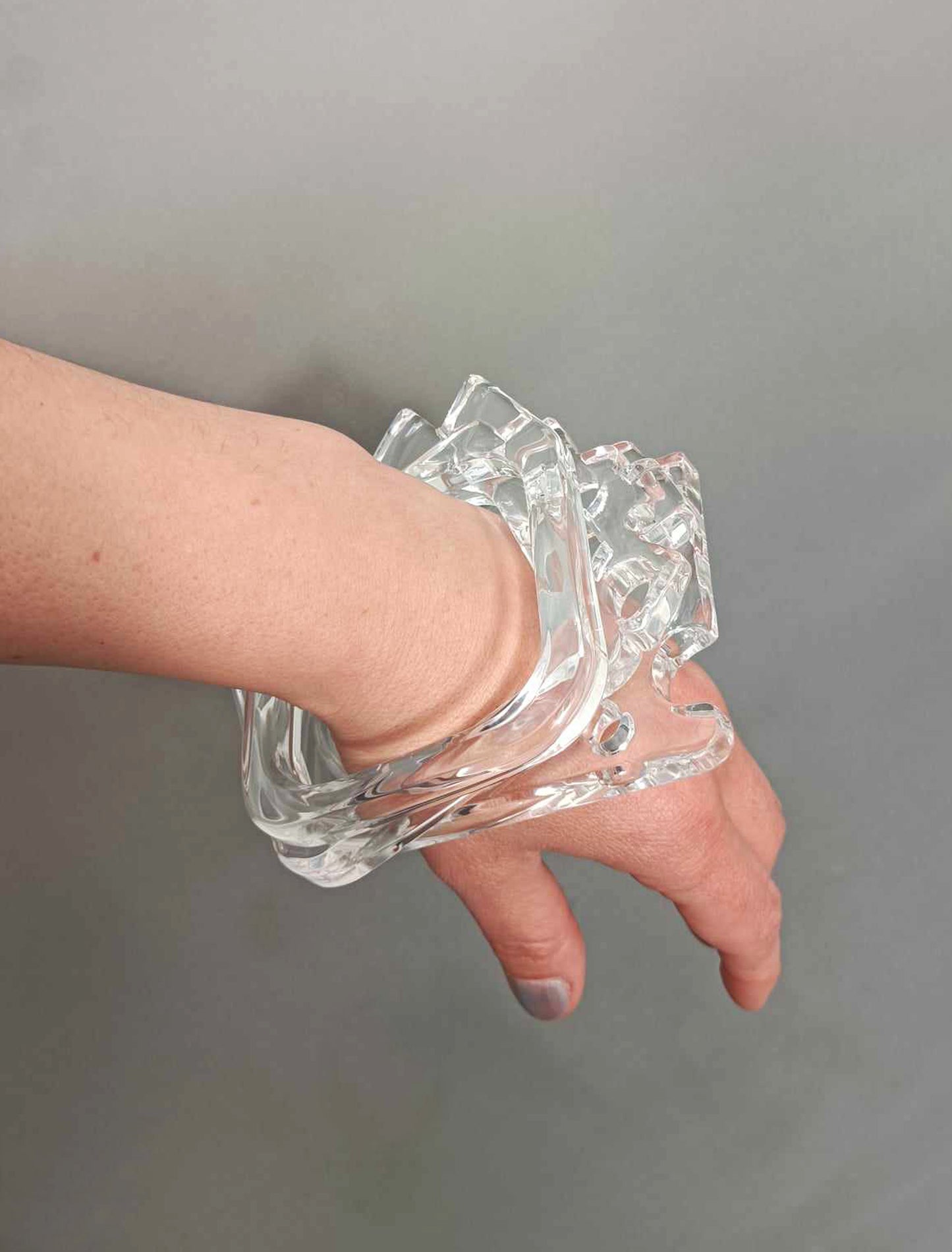 Clear Acrylic Bracelet, Icecubes Bangle