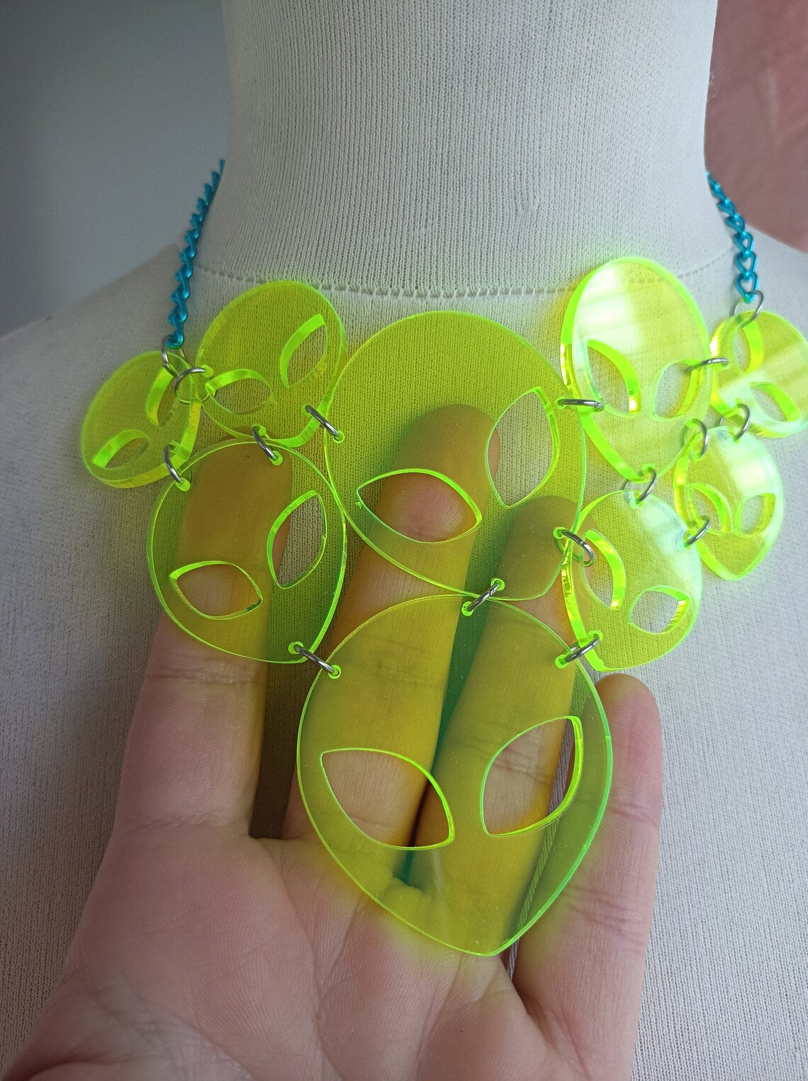 Neon Acrylic Alien Necklace
