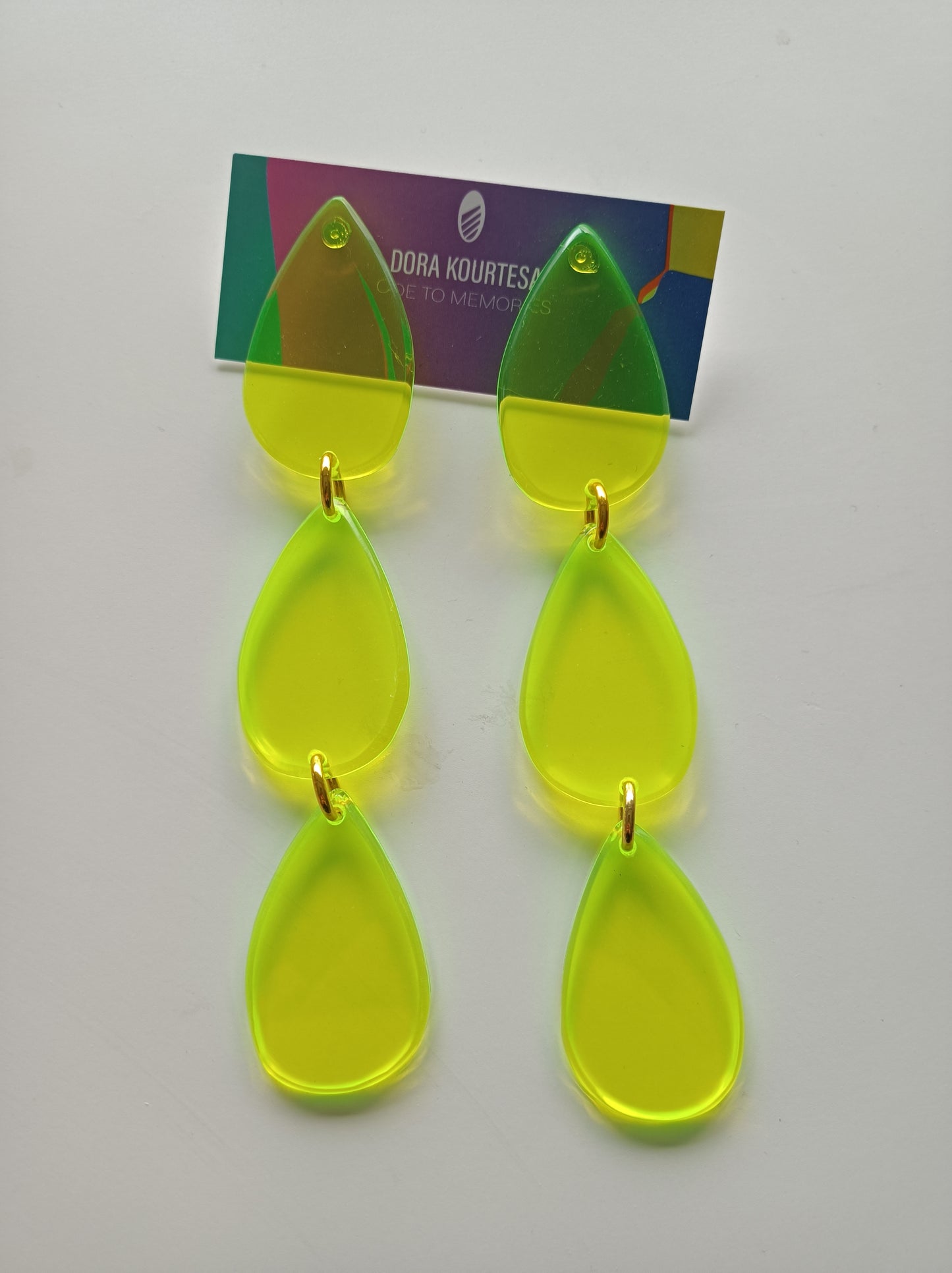 Long Fluo Drop Earrings