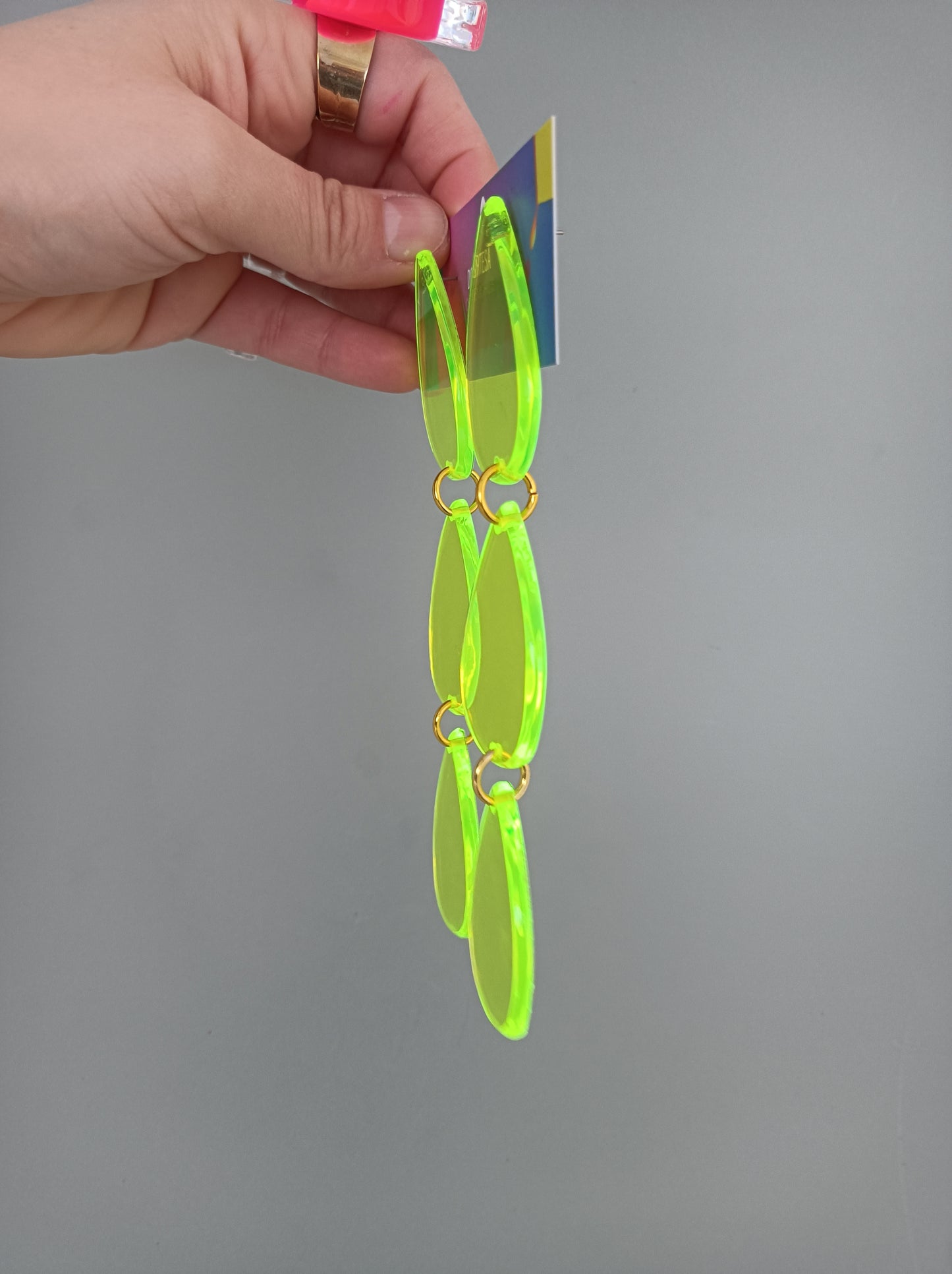 Long Fluo Drop Earrings