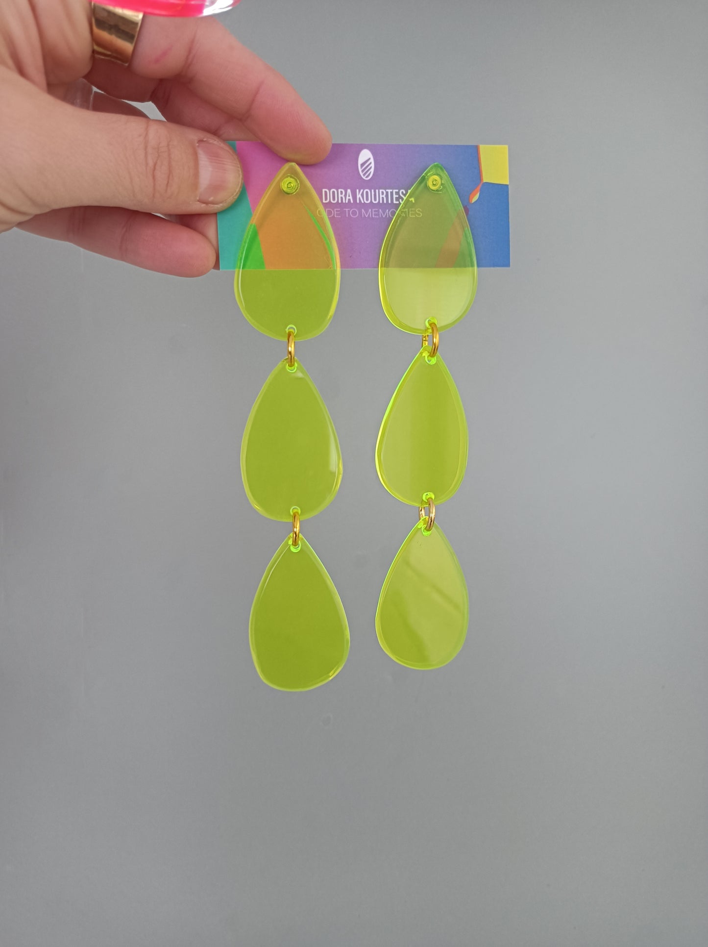 Long Fluo Drop Earrings