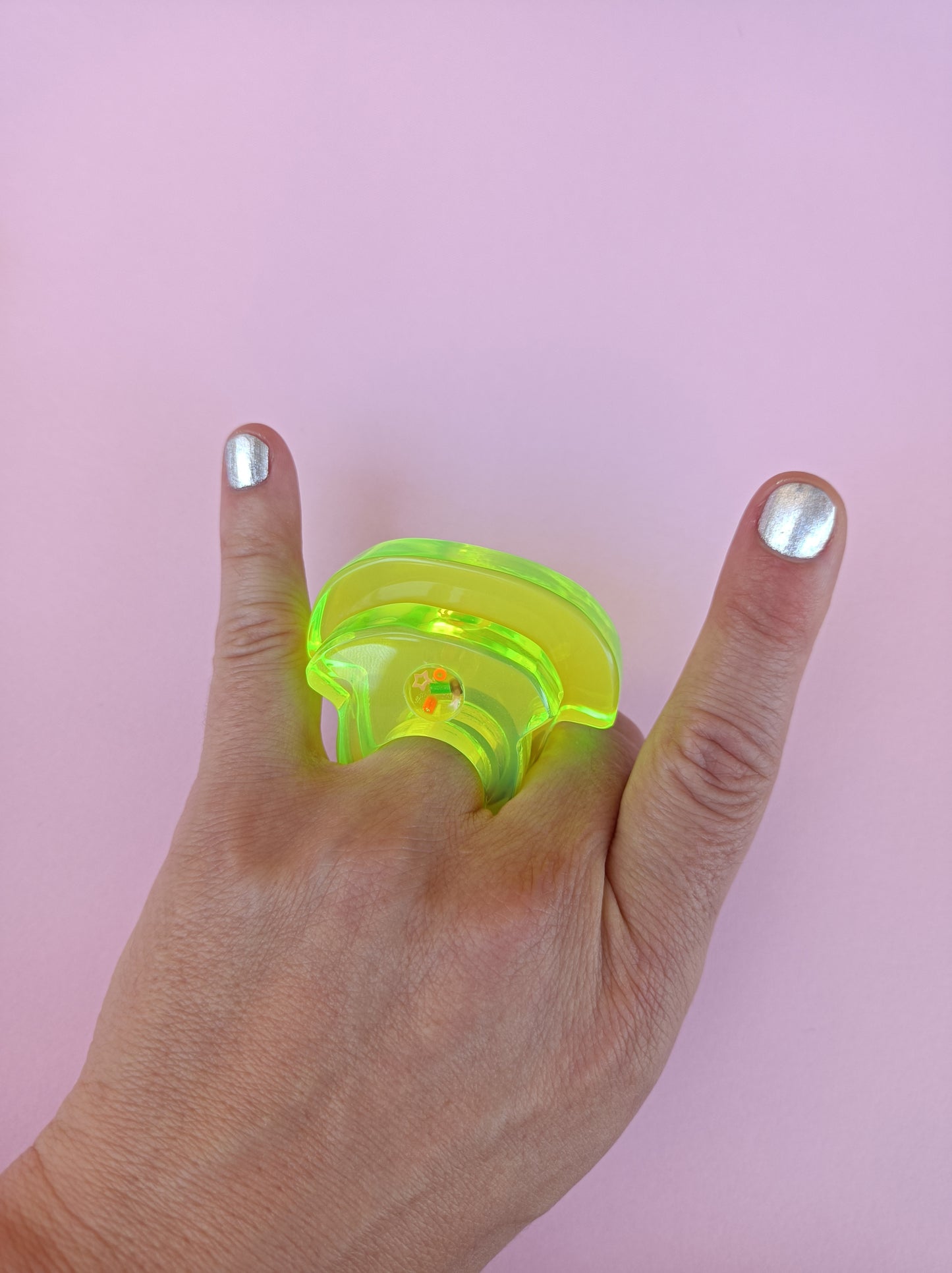 Huge Neon Acrylic Statement Ring