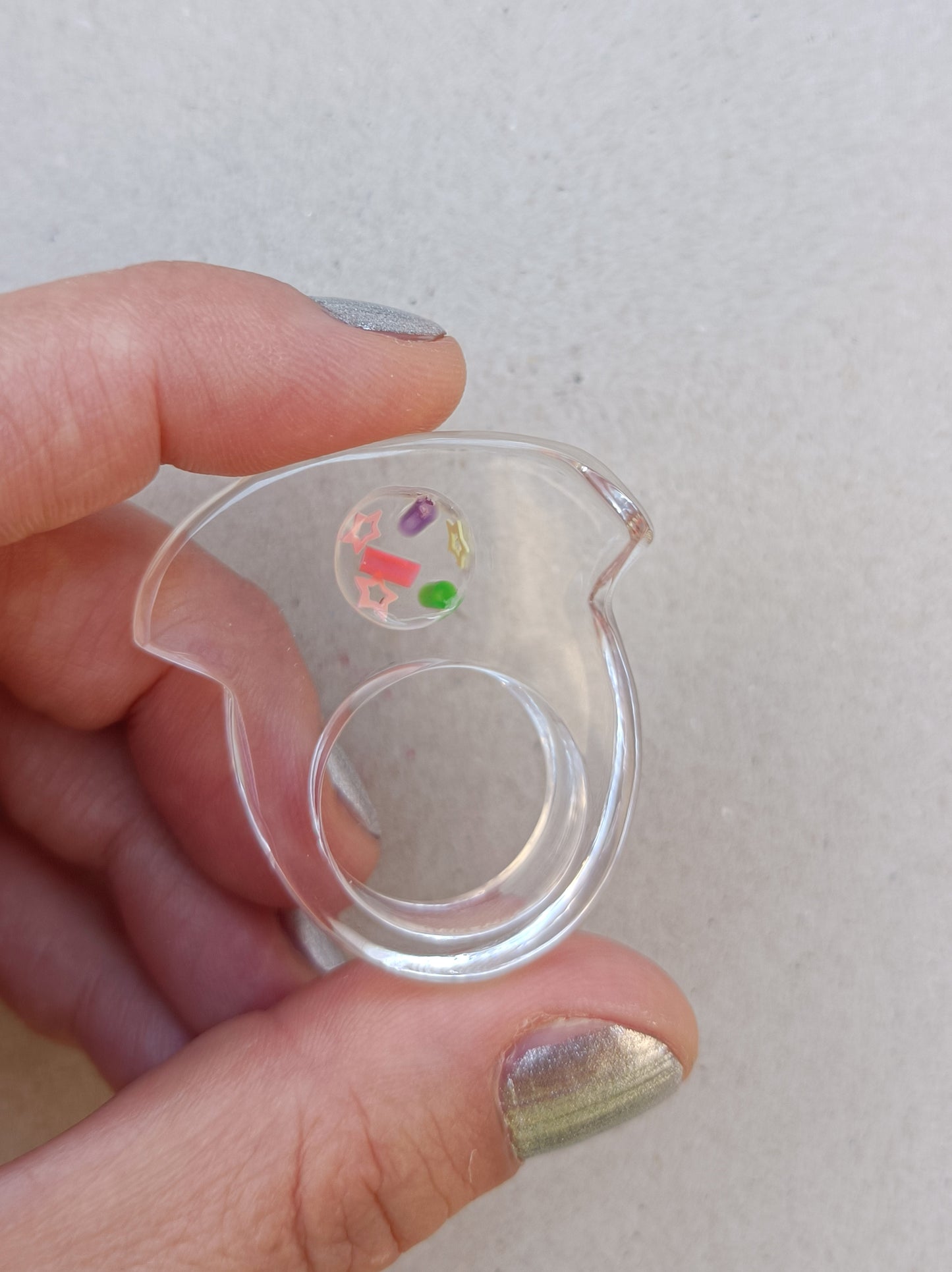 Memphis Style Acrylic Fashion Ring