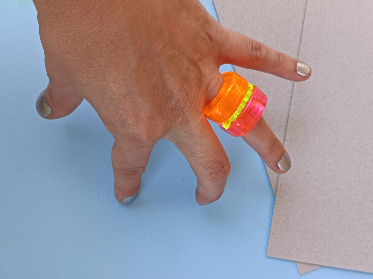 Neon Fuchsia Acrylic Ring