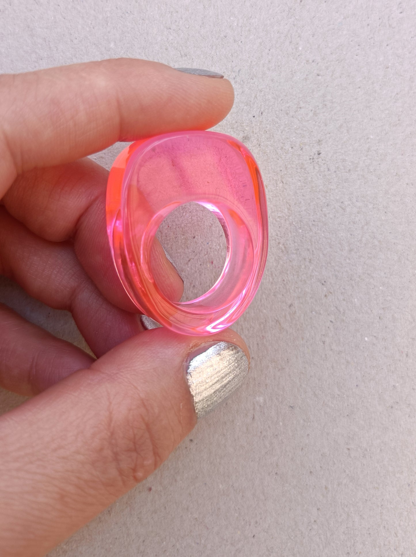 Neon Fuchsia Acrylic Ring