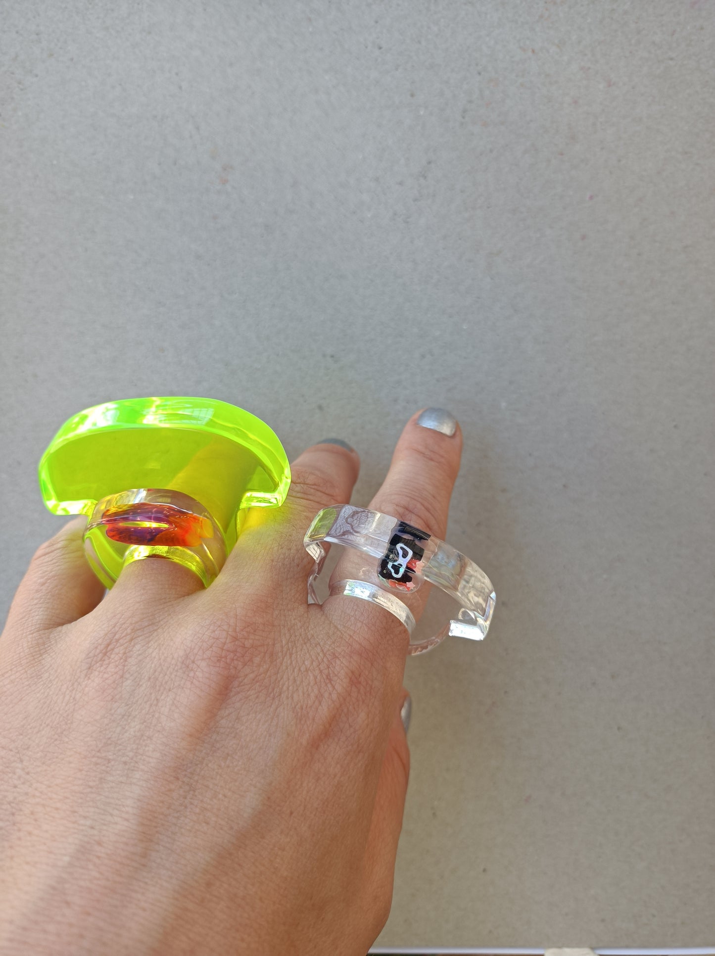 Huge Neon Acrylic Statement Ring