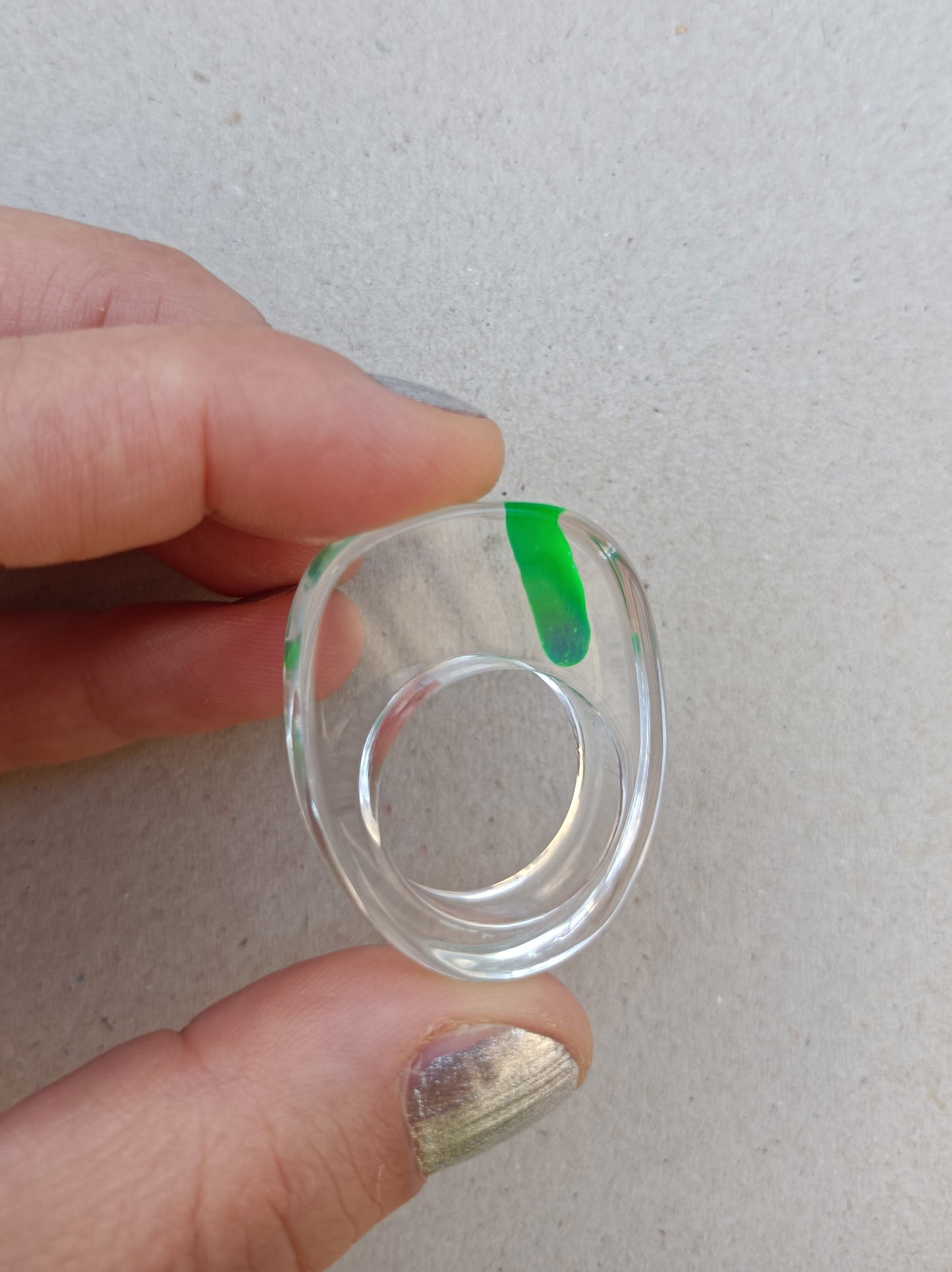 Handmade Sculptural Plexiglass Statement Ring