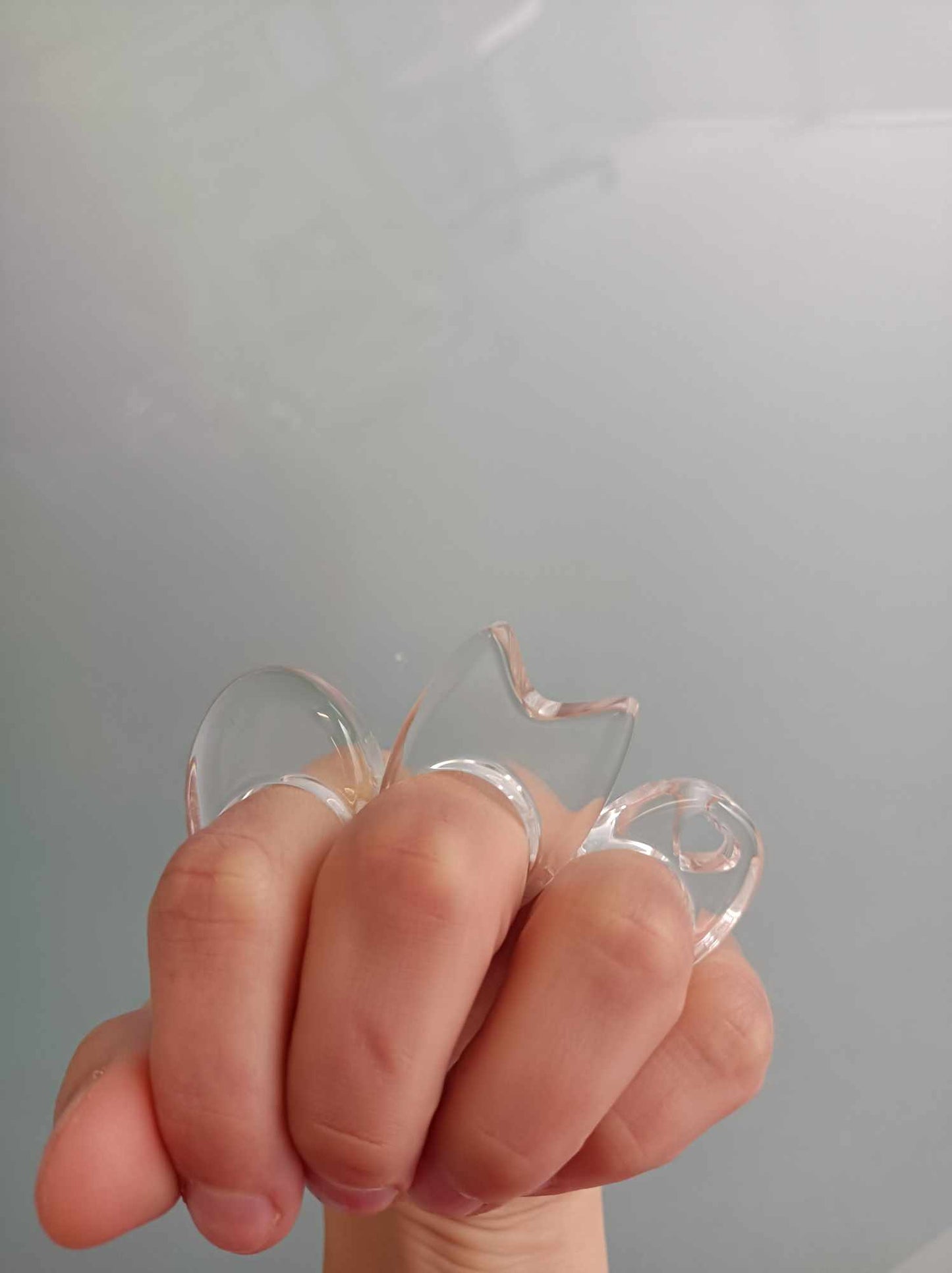 Anneau acrylique clair, anneau transparent ovale gras, anneau de déclaration Lucite