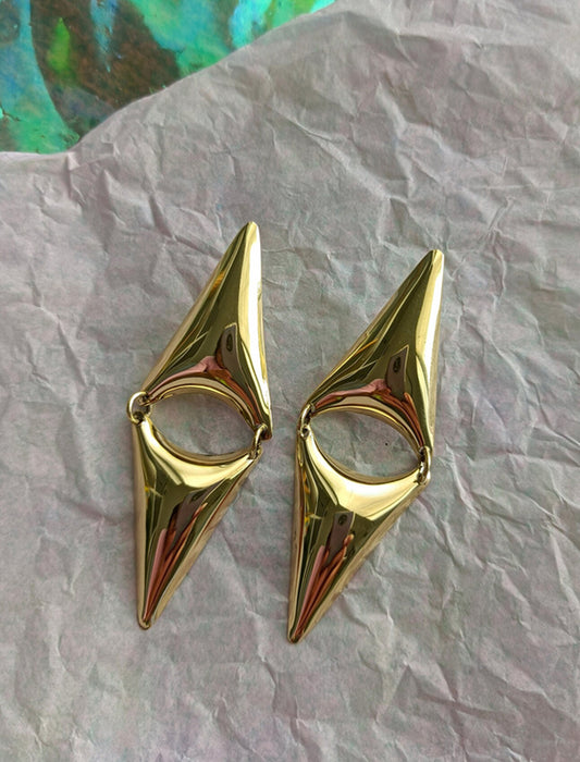 Boucles d'oreilles triangles dorées