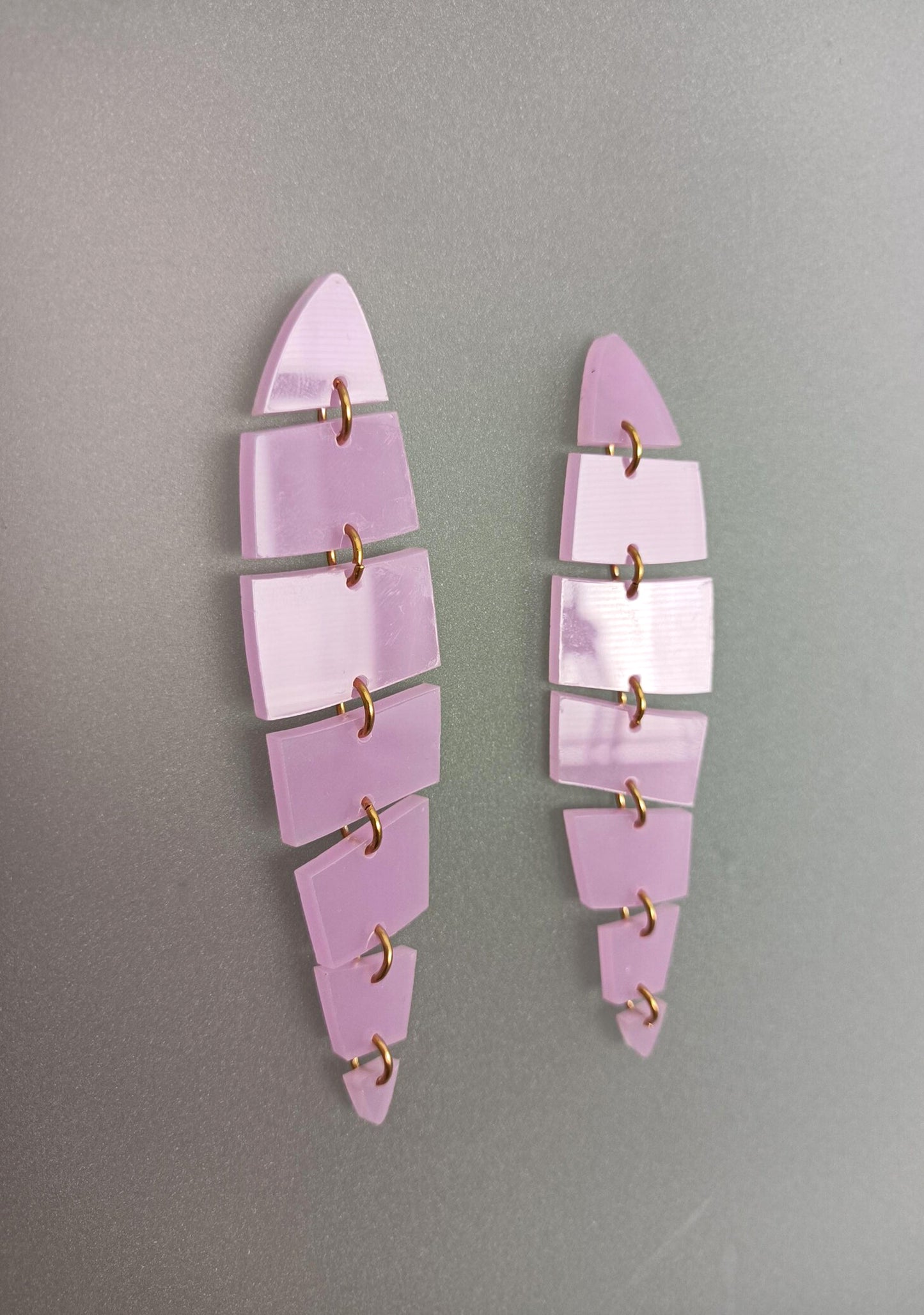 Lilac Fishbone Earrings