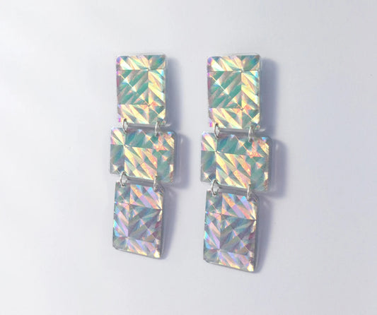 Diamond Acrylic Statement Earrings