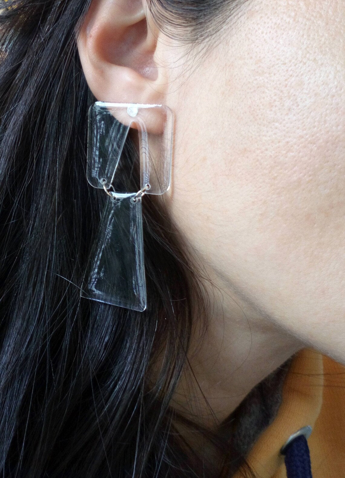 Clear Acrylic Geometric Earring