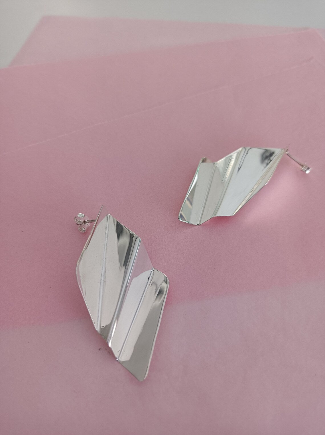 Sterling Silver Pleat Earrings