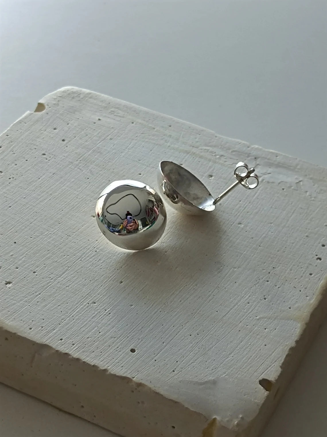 Sterling Silver Dome Eariings