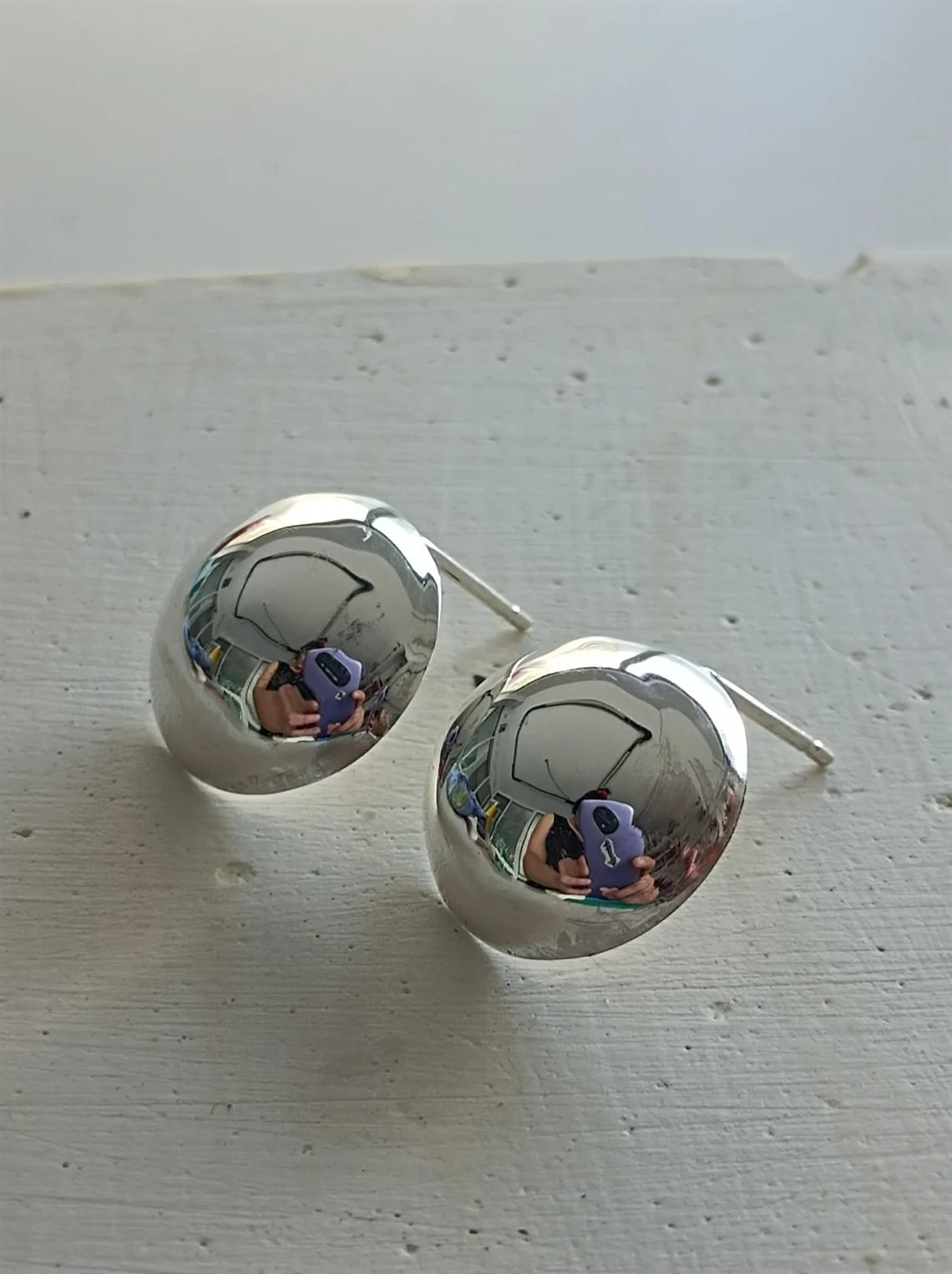 Sterling Silver Dome Eariings