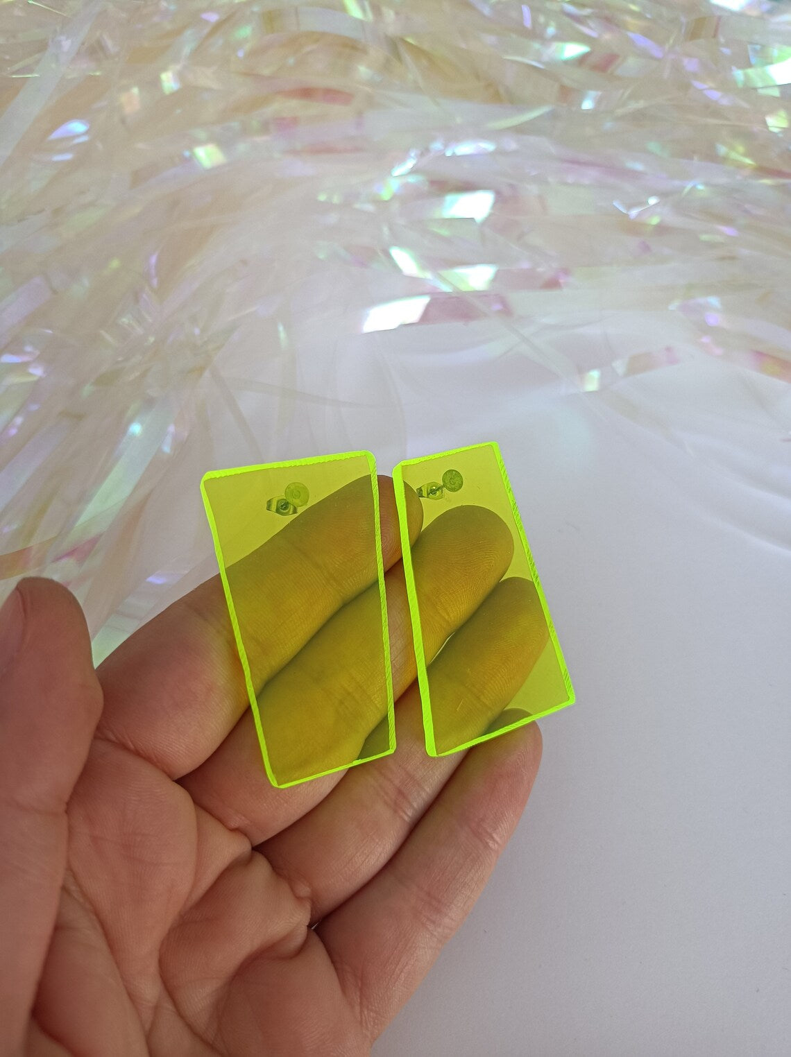 Fluo Green Mismatched Earrings