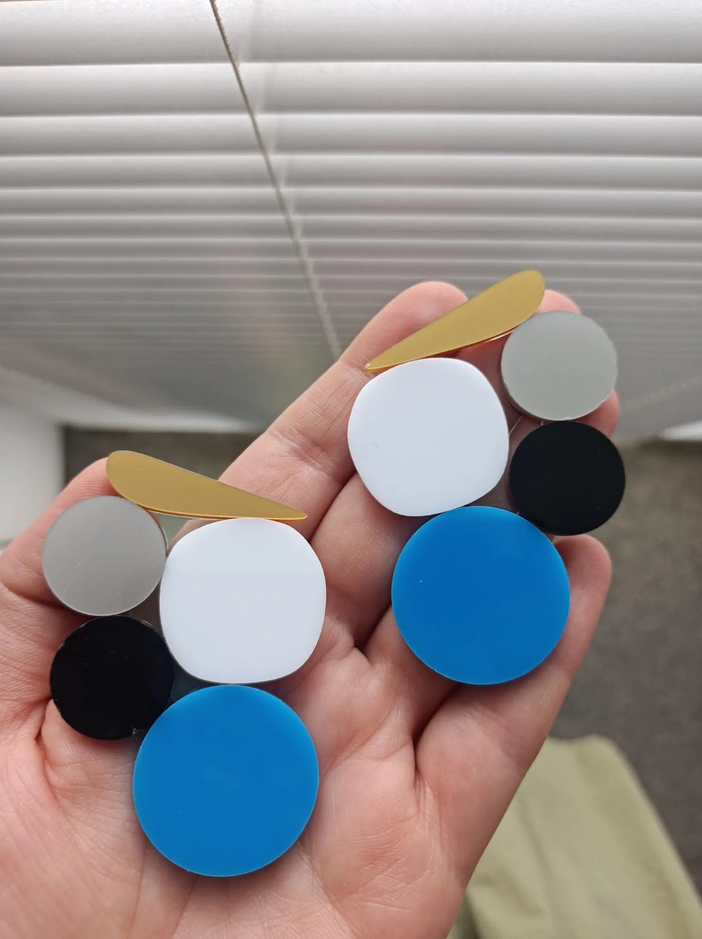 Blue Acrylic Bubble Earrings