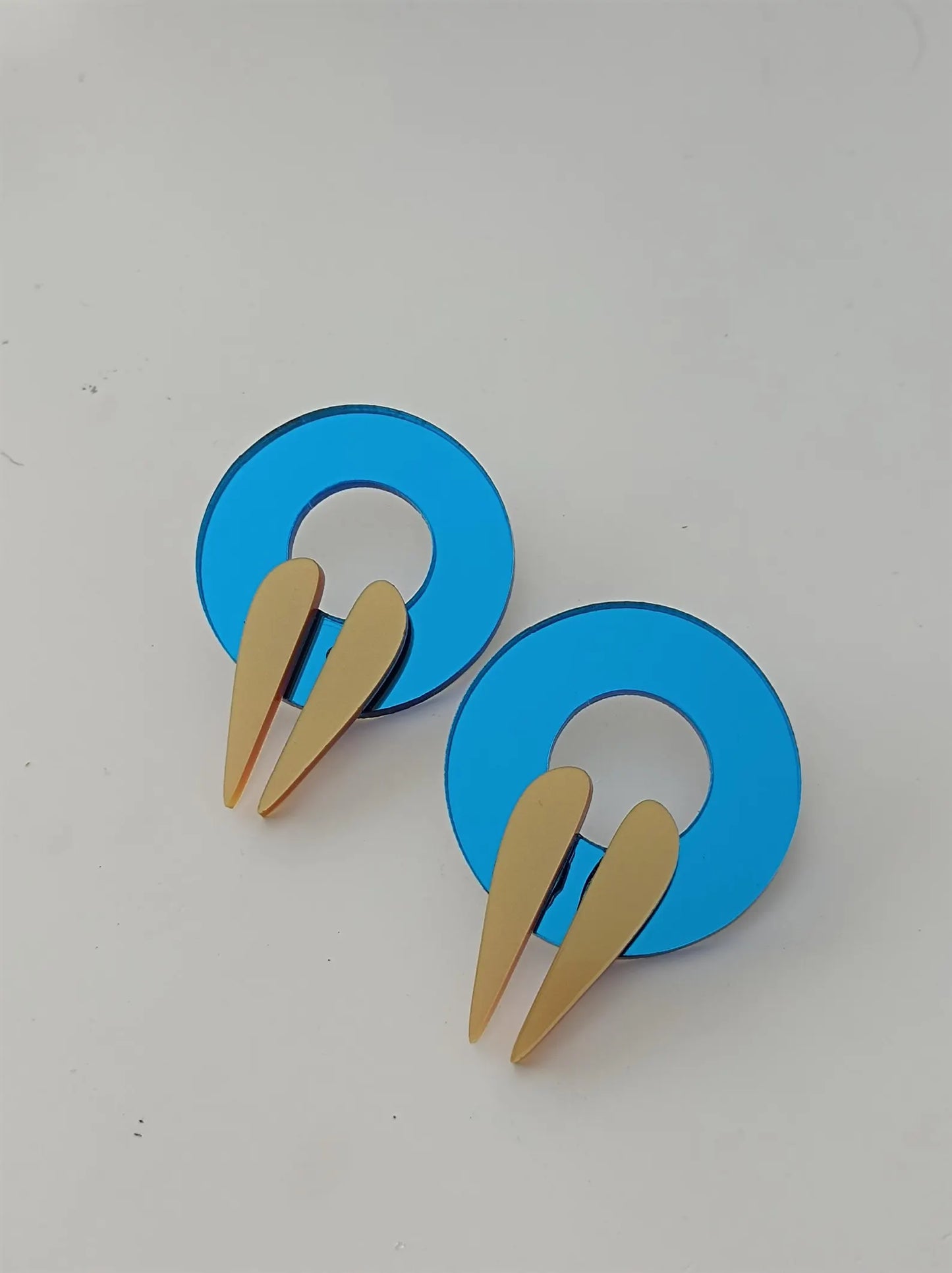 Neon Fuchsia Orange Acryl Ohrringe