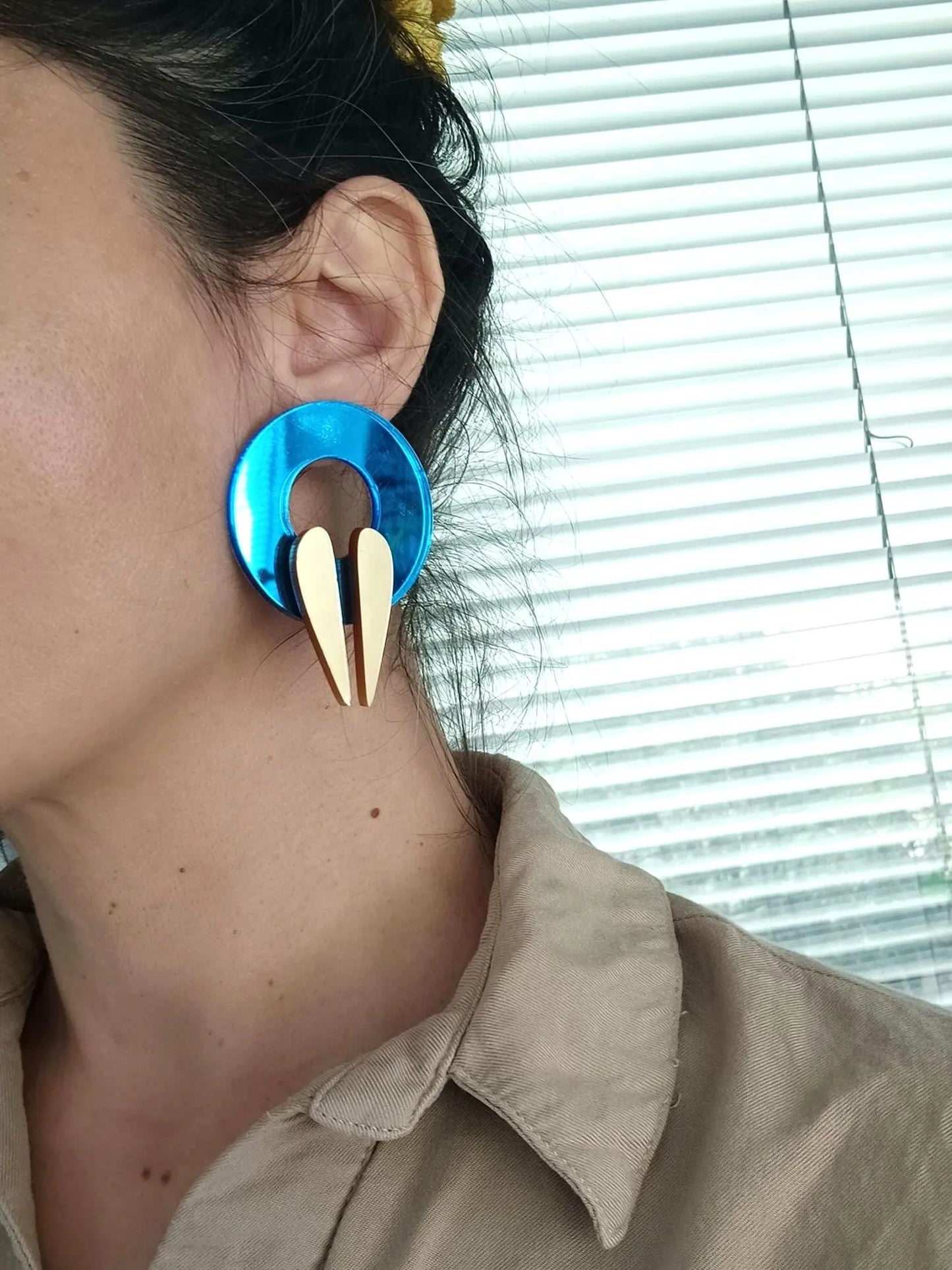 Neon Fuchsia Orange Acryl Ohrringe