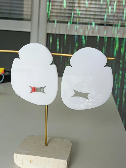 Large White Acrylic Earrings