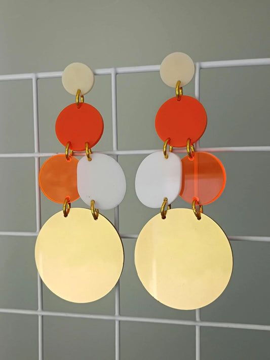 Orange Acrylic Dangle Earrings