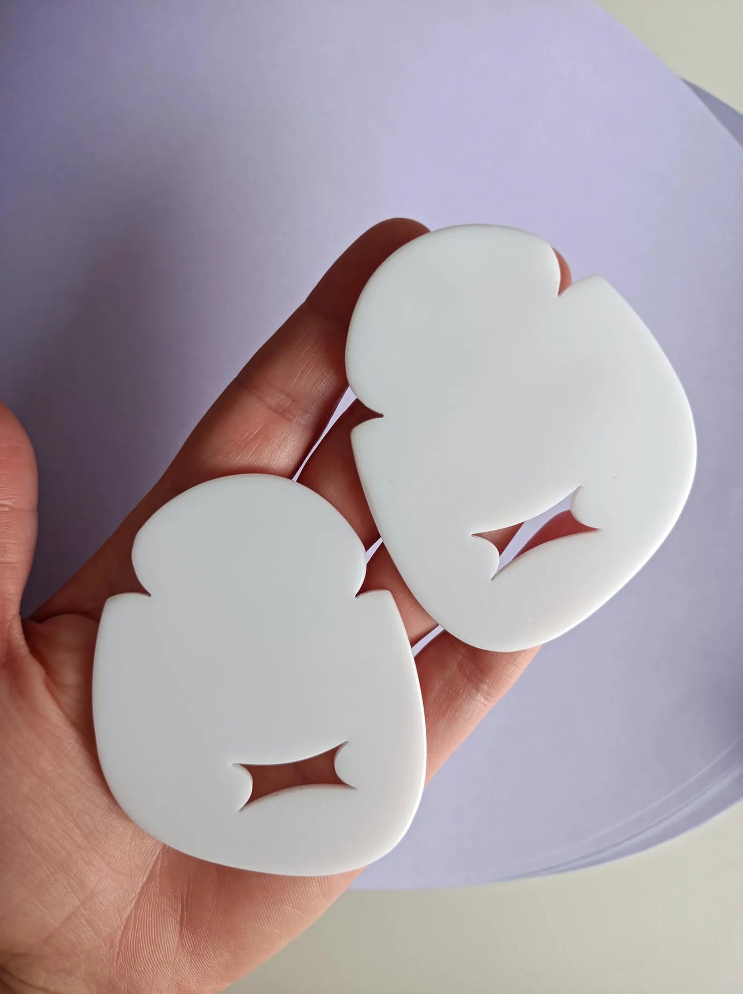 Large White Acrylic Earrings