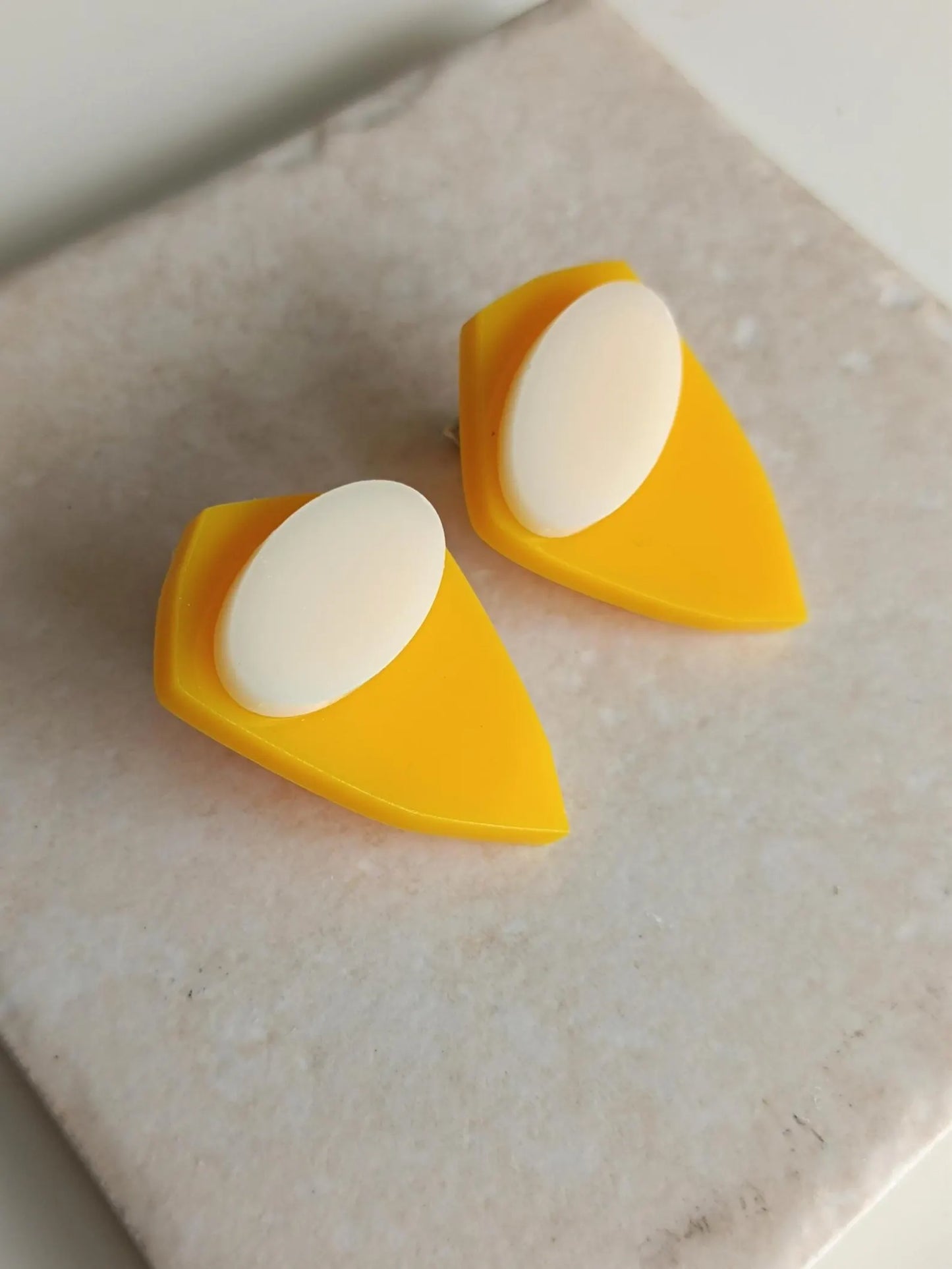 Yellow Acrylic Stud Earrings