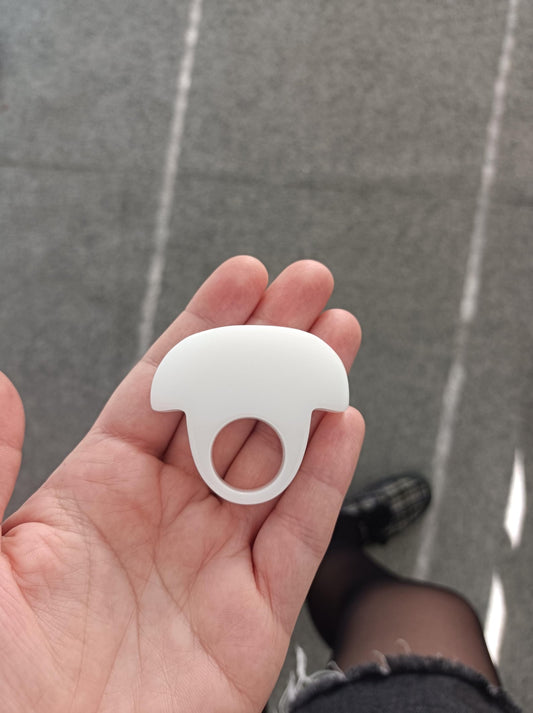 Huge White Acrylic Statement Ring