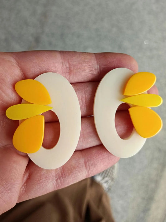 Yellow Flower Acrylic Earrings