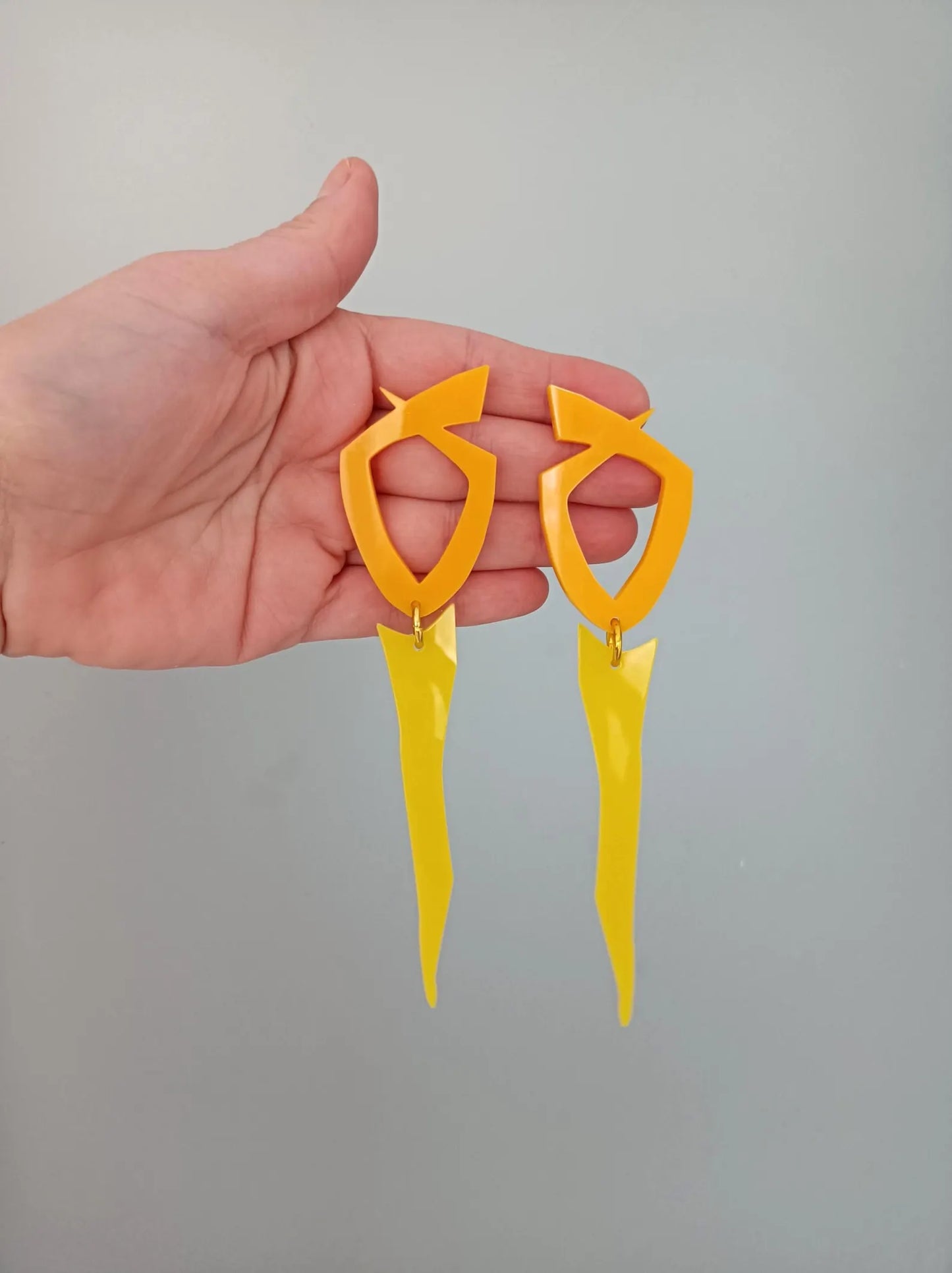 Long Yellow Acrylic Earrings