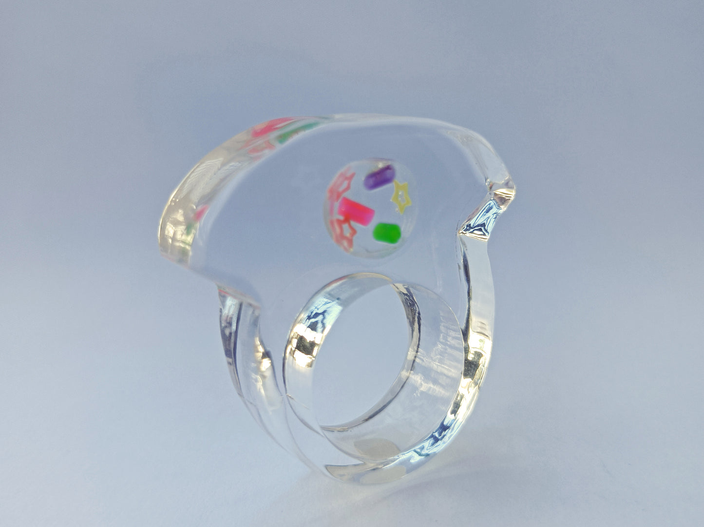 Memphis Style Acrylic Fashion Ring
