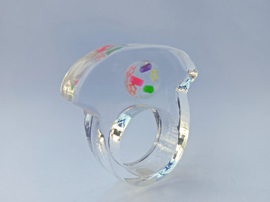 Memphis Style Acrylic Fashion Ring