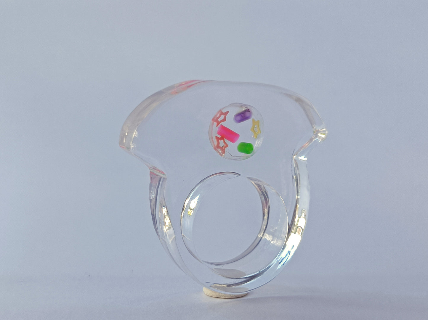 Memphis Style Acrylic Fashion Ring
