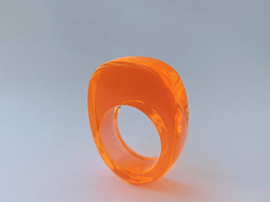 Neon Orange Acrylic Statement Ring