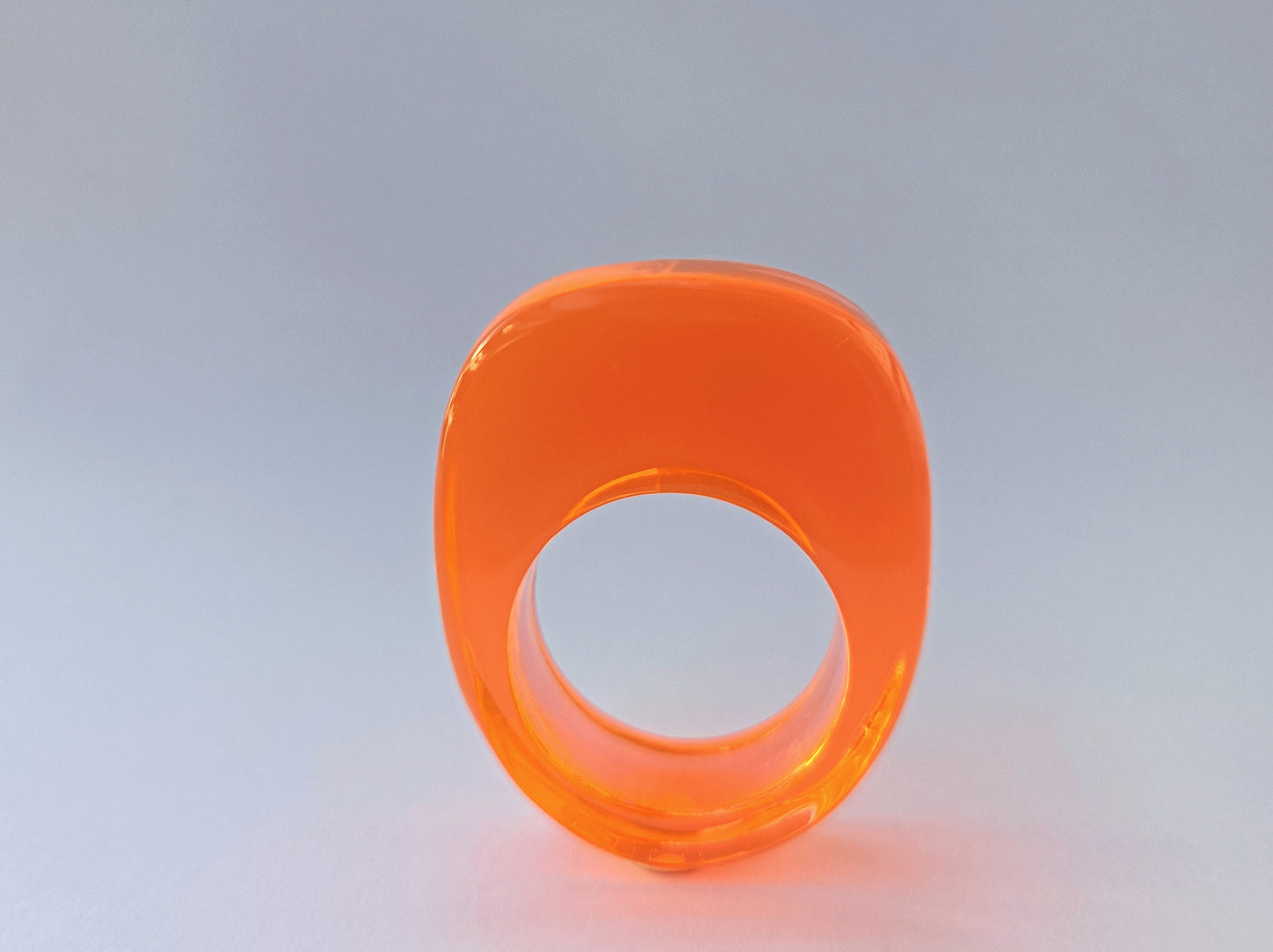 Neon Orange Acrylic Statement Ring