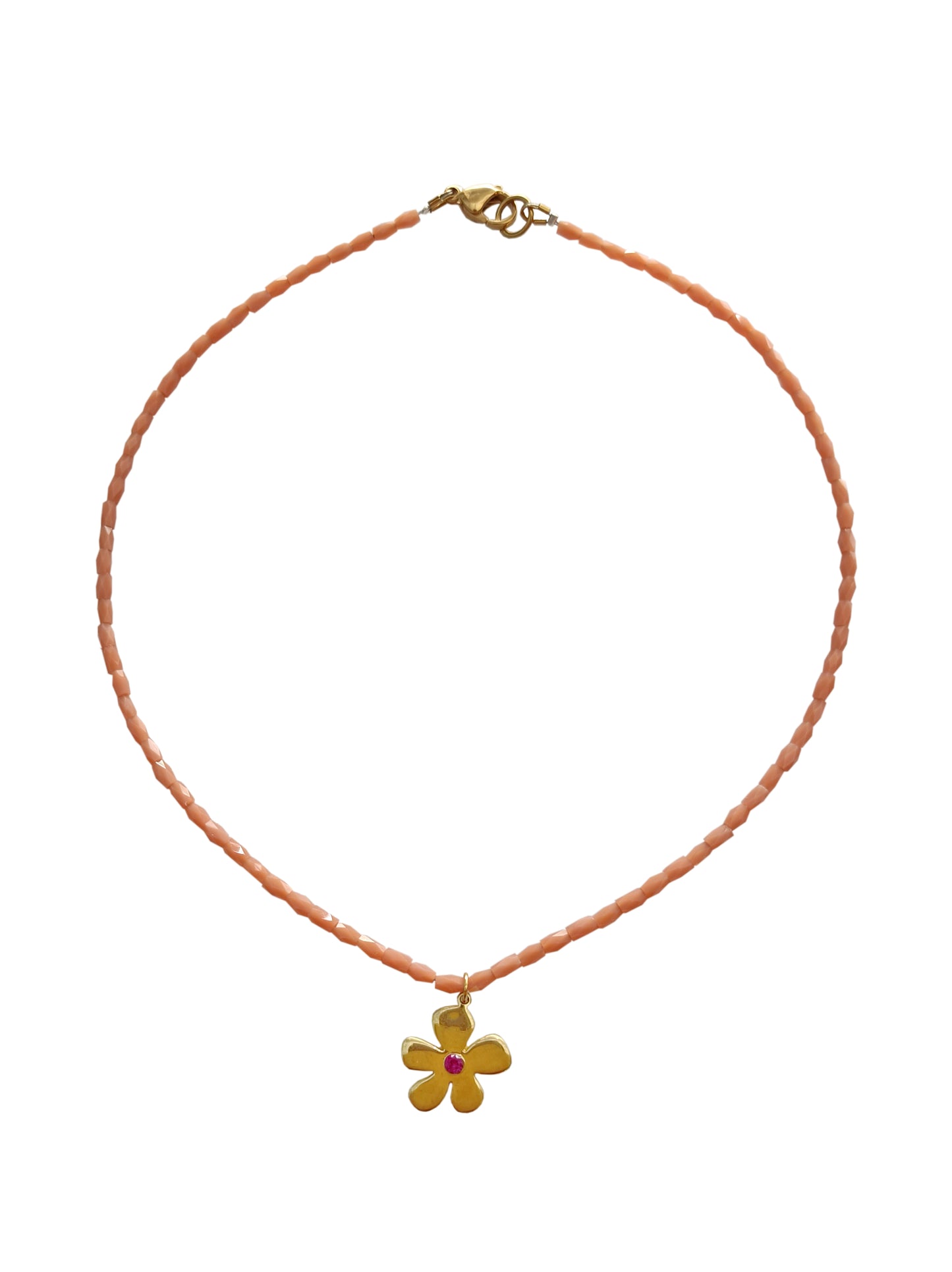 Salmon Daisy Necklace