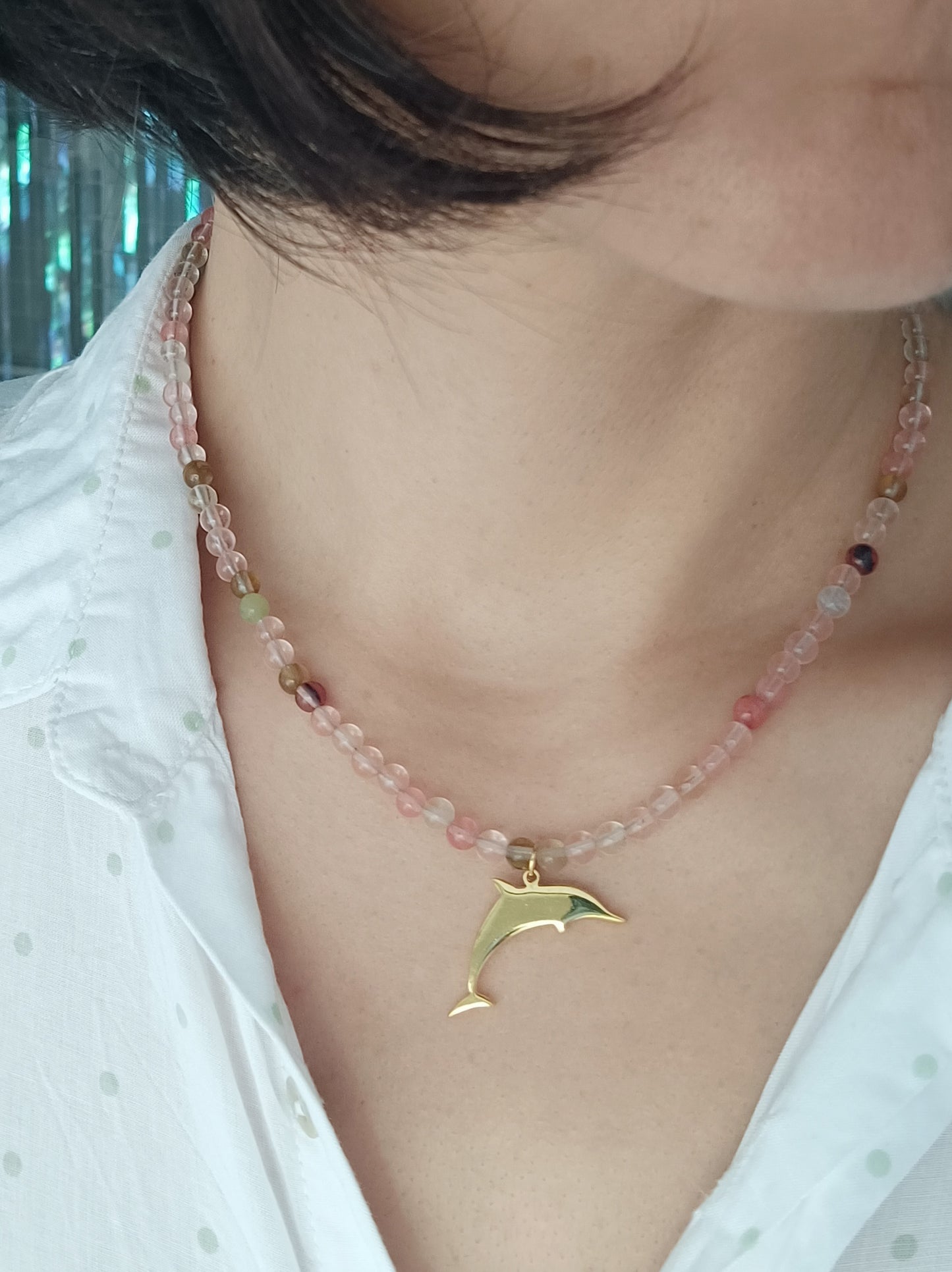 Strawberry Dolphin Necklace