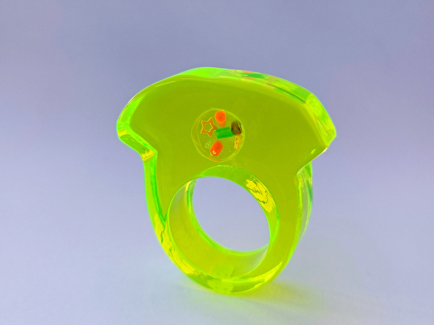 Handmade Memphis Style Acrylic Statement Ring